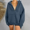 thumbnail image 2 of SGMVNU Hoodies for Women Zip up Hoodie Oversized Sweatshirt Jackets Fall Winter Coats 2025 Fashion Jakcet with Pockets(Blue,XXL), 2 of 5