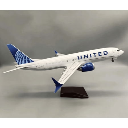 Unbranded Play Vehicles Resin United Airlines 737 Aircraft Model with Lights and Wheels