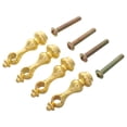 thumbnail image 4 of GETAJGHSD 4Pcs Golden Glass Cabinet Furniture Post Caps with Metal Rail Connectors Indoor Use, 4 of 6