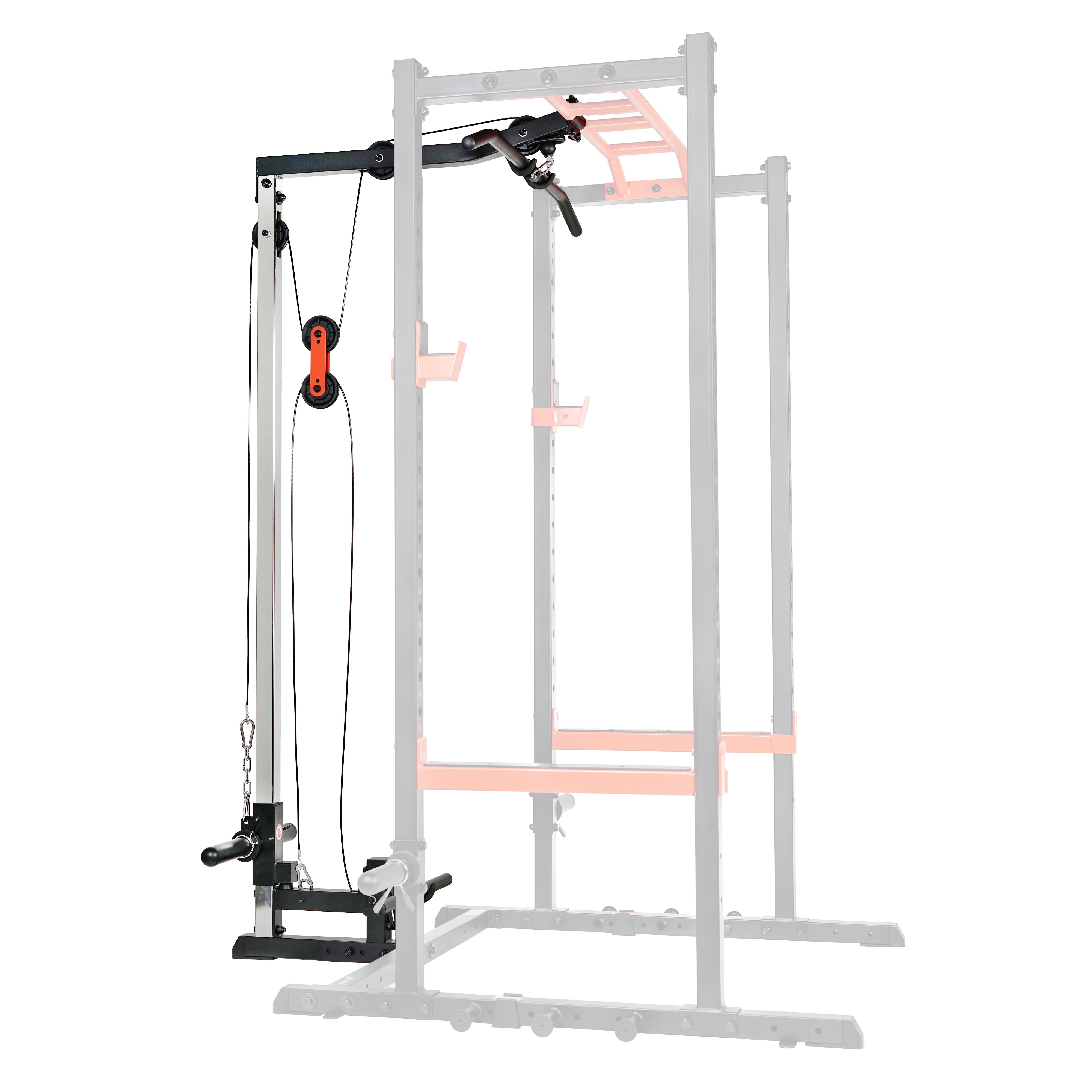 Sunny Health & Fitness Lat Pull Down Attachment Pulley System for Power Rack, Home Gym Station Exercise Equipment, SF-XF9927