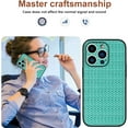 thumbnail image 5 of Woven Textured Statement Phone Case for iPhone 14 13 12 11 /Pro Max/Pro/Plus/Mini Simple Popularity Thin and Light Shell Full Protection Shockproof Back Cover(Green,13 Pro Max), 5 of 8