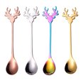 thumbnail image 1 of Shisuyan Sundae Spoons Dessert Spoons Assorted Color Stainless Steel 4pcs Christmas Design, 1 of 8