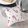 thumbnail image 6 of Square Throw Pillow Covers with Core, Christmas Cane Candy Red Print Pillows for Sofa Beds, 18"x18", 6 of 9