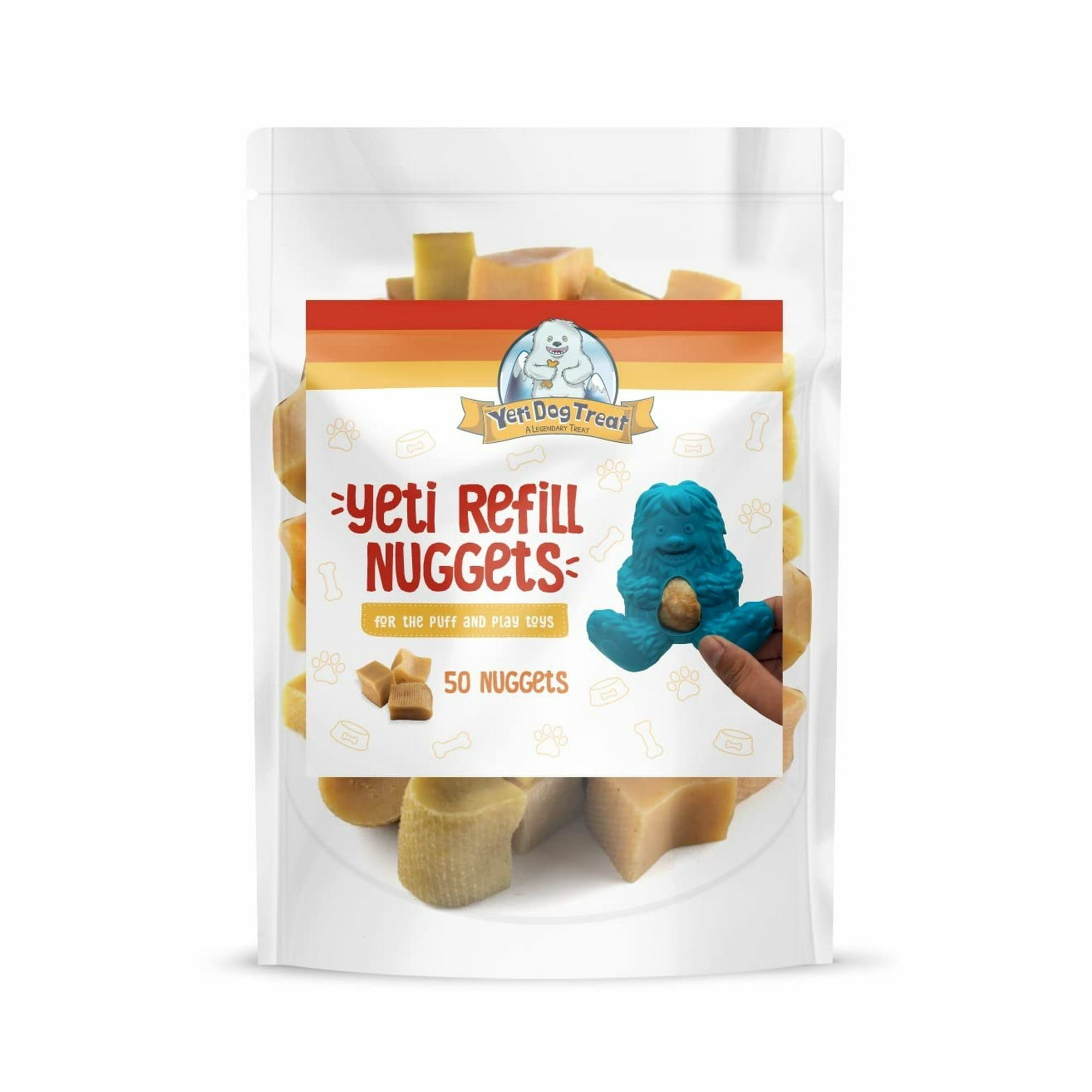 Yeti Refill Nuggets for Puff and Play Dog Toys Natural Yak cheese Treats for Interactive chew Toys and Dispensers 50 Pieces 24 Oz
