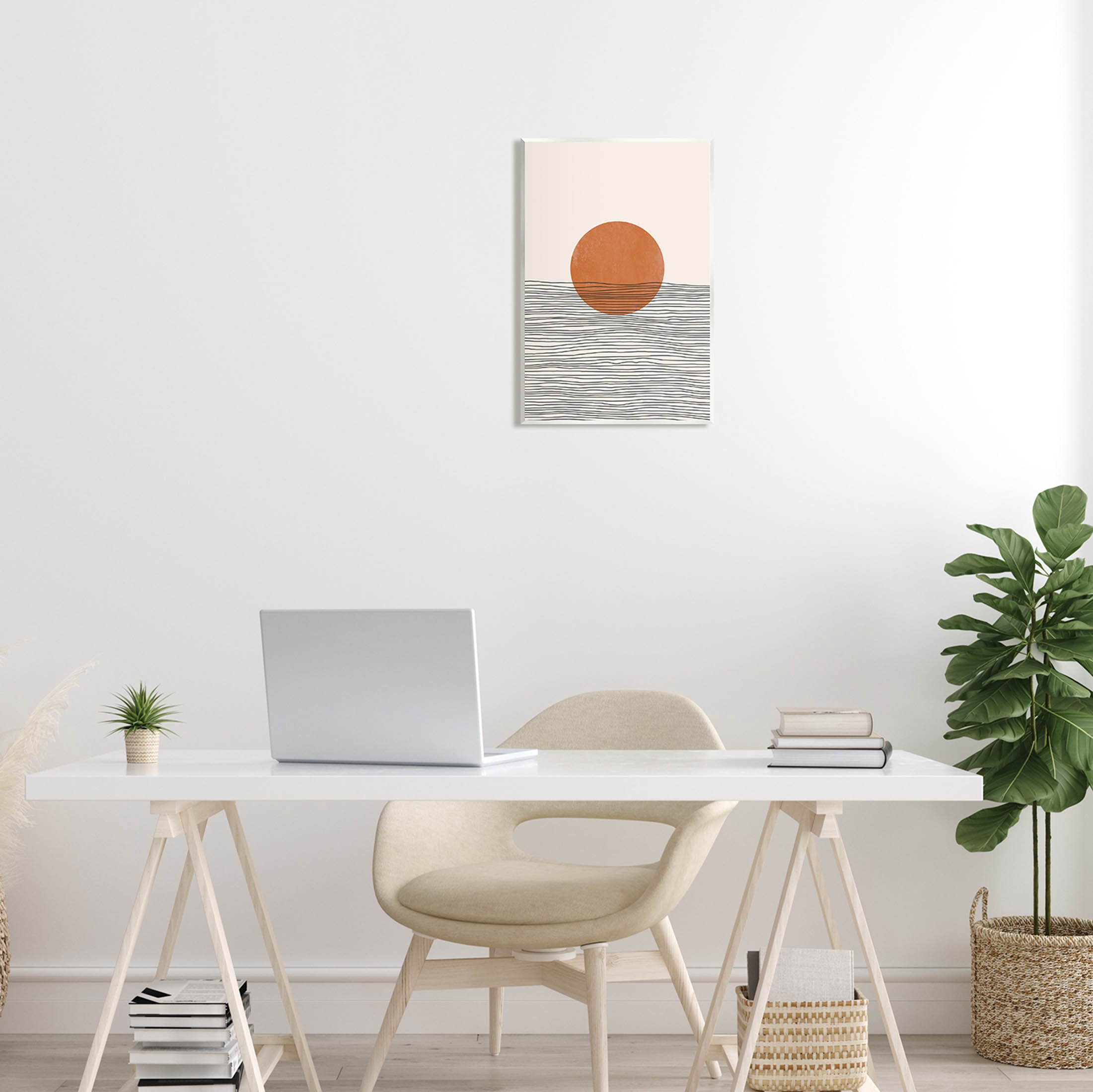 Stupell Industries Circle Shape Layered Stripes Lines Graphic Art Unframed Art Print Wall Art, Design by JJ Design House LLC