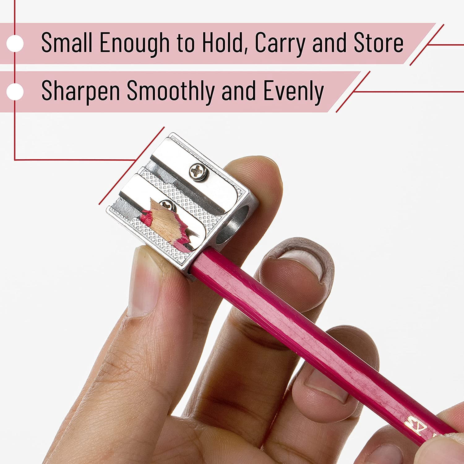 Mr. Pen- Pencil Sharpener, Sharpener, Pack of 6, Metal Pencil Sharpener, Pencil Sharpener Manual, 2 Holes