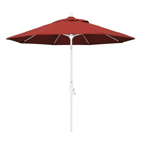 California Umbrella Sun Master Series Patio Market Umbrella in Olefin with Aluminum Pole Fiberglass Ribs Collar Tilt Crank Lift