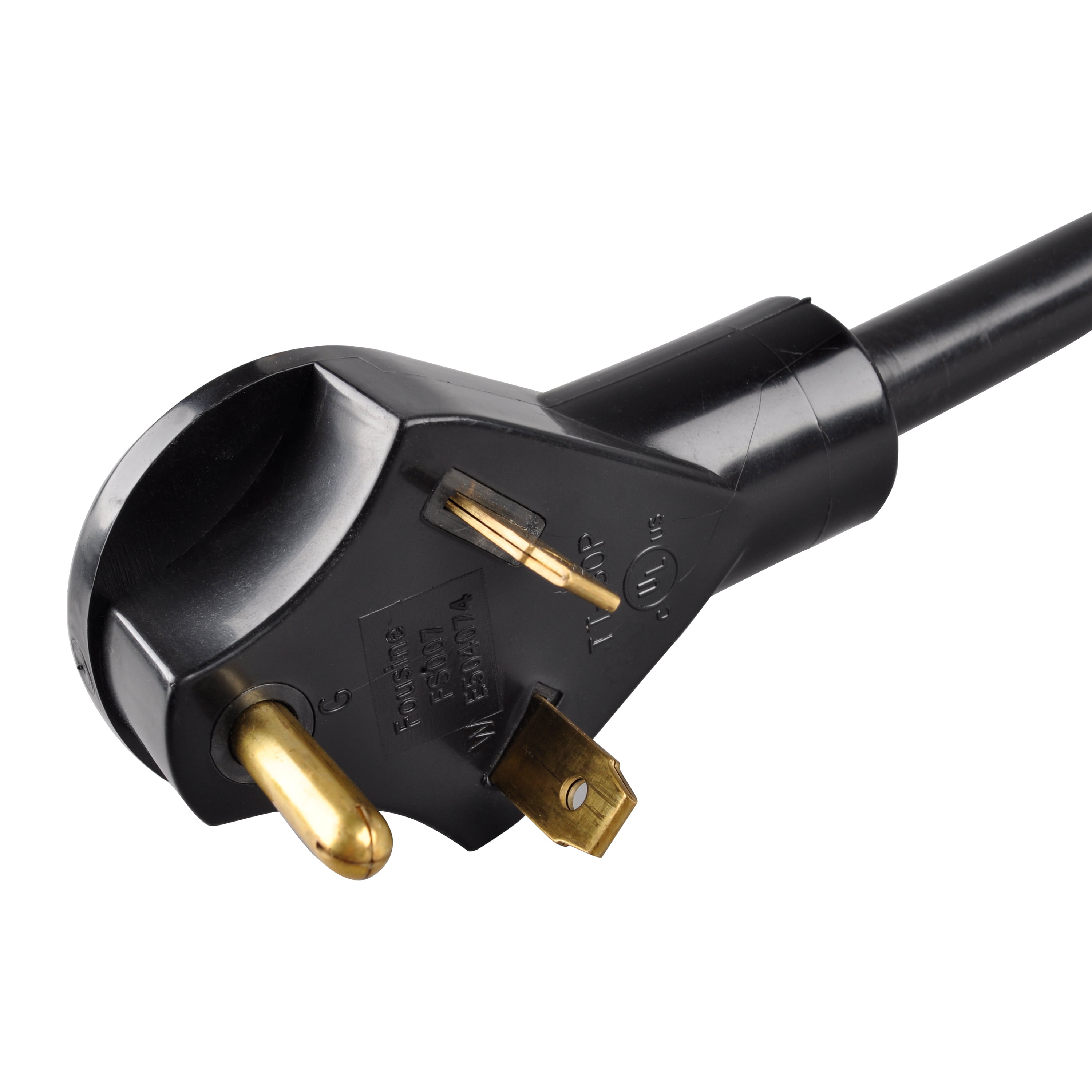 (2 pack) Auto Drive 14/3 STW 30 to 15-Amp Universal RV Adapter Extension Cord with Lighted End, 1.5ft, Black
