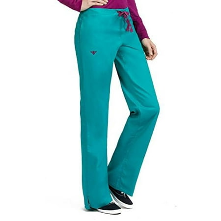 Real Sangria - Med Couture Signature Women's Back Elastic Scrub Pant Real Teal/Sangria L