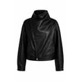 thumbnail image 3 of Forever 21 WGA Shawl Collar Butter Pu Zip Front Pu Jacket, Color-Black, Size-M, 3 of 5