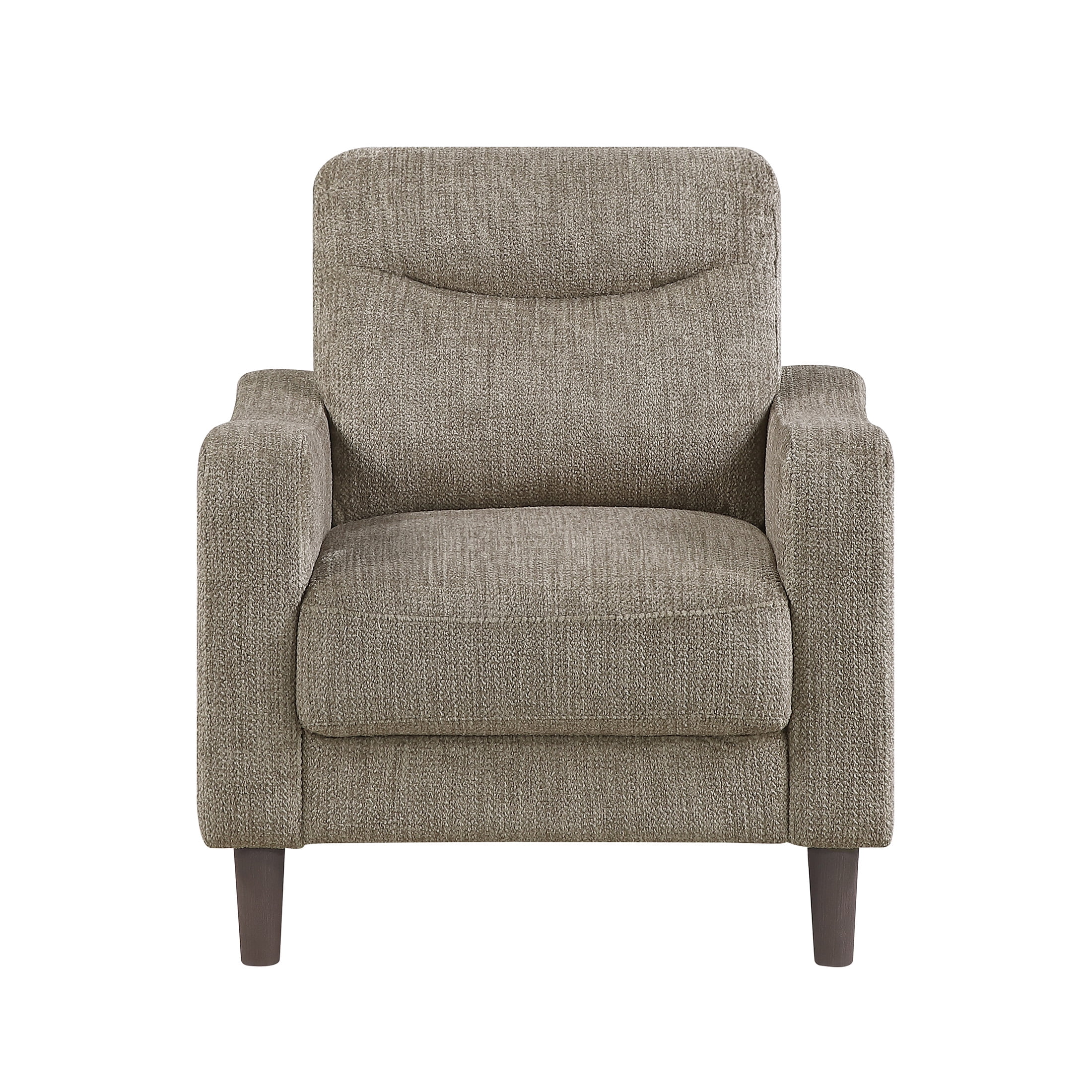OakvillePark Ravello Chenille Chair with Sloped Track Arms, Brown