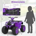thumbnail image 3 of Costway 24V Kids Ride-On Electric ATV 4-Wheeler Quad Car with Wireless Connection Purple, 3 of 10