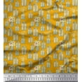 thumbnail image 1 of Soimoi Gold Japan Crepe Satin Fabric Bottle Vase & Anemone Floral Print Fabric by Yard 42 Inch Wide, 1 of 3