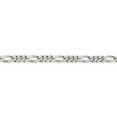 thumbnail image 2 of Auriga 925 Sterling Silver Rhodium Plated 5.25mm Figaro Bracelet 8 inch for Women, 2 of 6