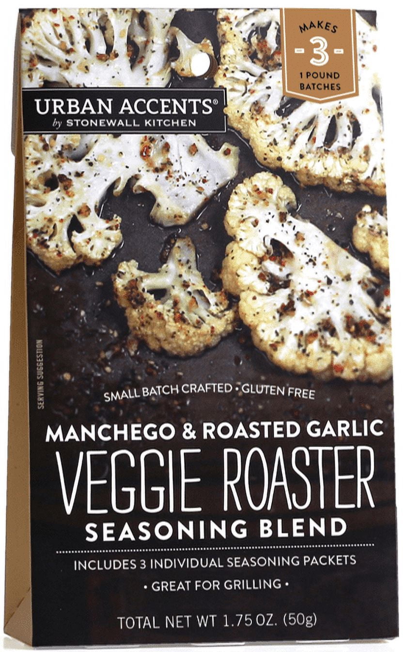 (4 pack) Urban Accents Veggie Roaster, Manchego & Roasted Garlic, Seasoning, 1.75 oz