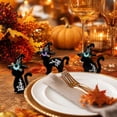 thumbnail image 4 of Set of 3 Wooden Halloween Figurines, Pumpkin Ghost Black Cat Tabletop Decor, Hand-Painted Home Party Ornaments for Mantel Shelf Display, 4 of 7