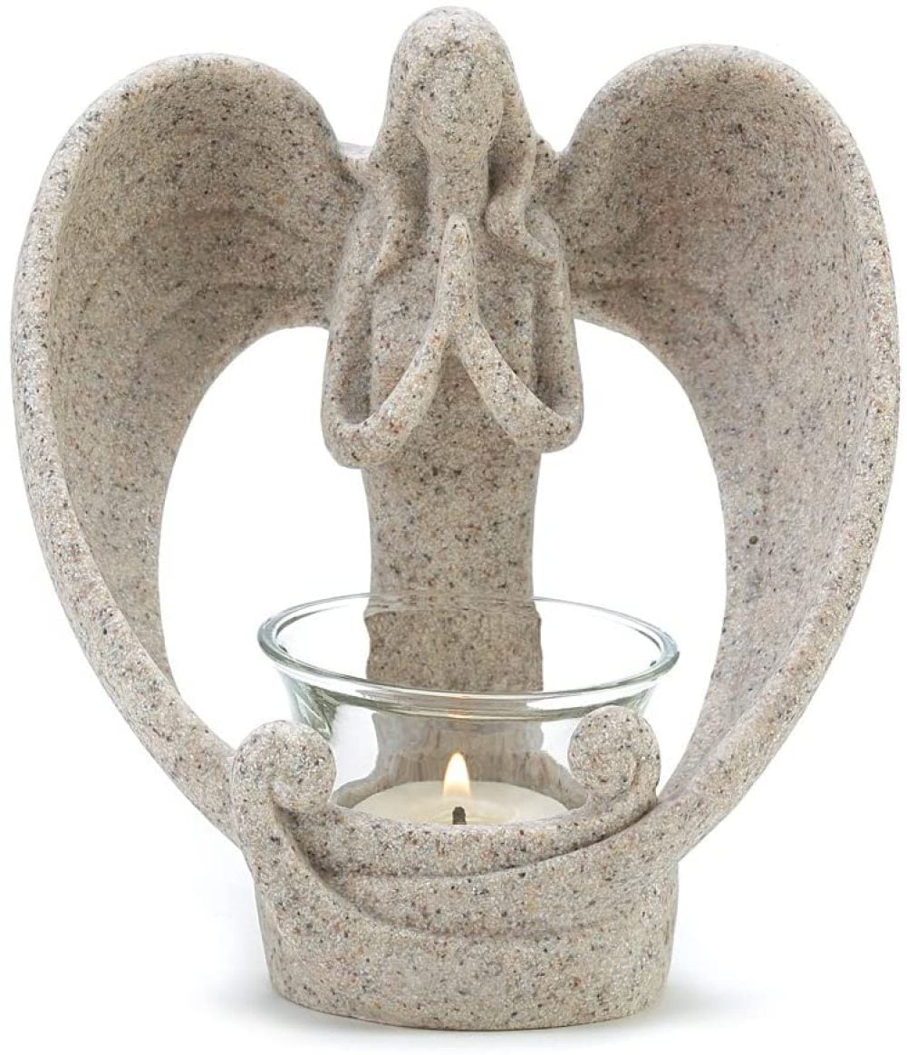 Wrought Iron Small Angel Candle Holder Decorative Pot Container 