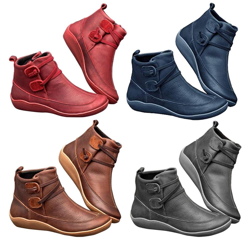 braided strap flat heel all season boots