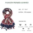 thumbnail image 3 of HSHDLDF Foulard Boho pour Femmes Légère à Imprimé Floral Foulard Automne Hiver Mode Châle à Franges, 3 of 5