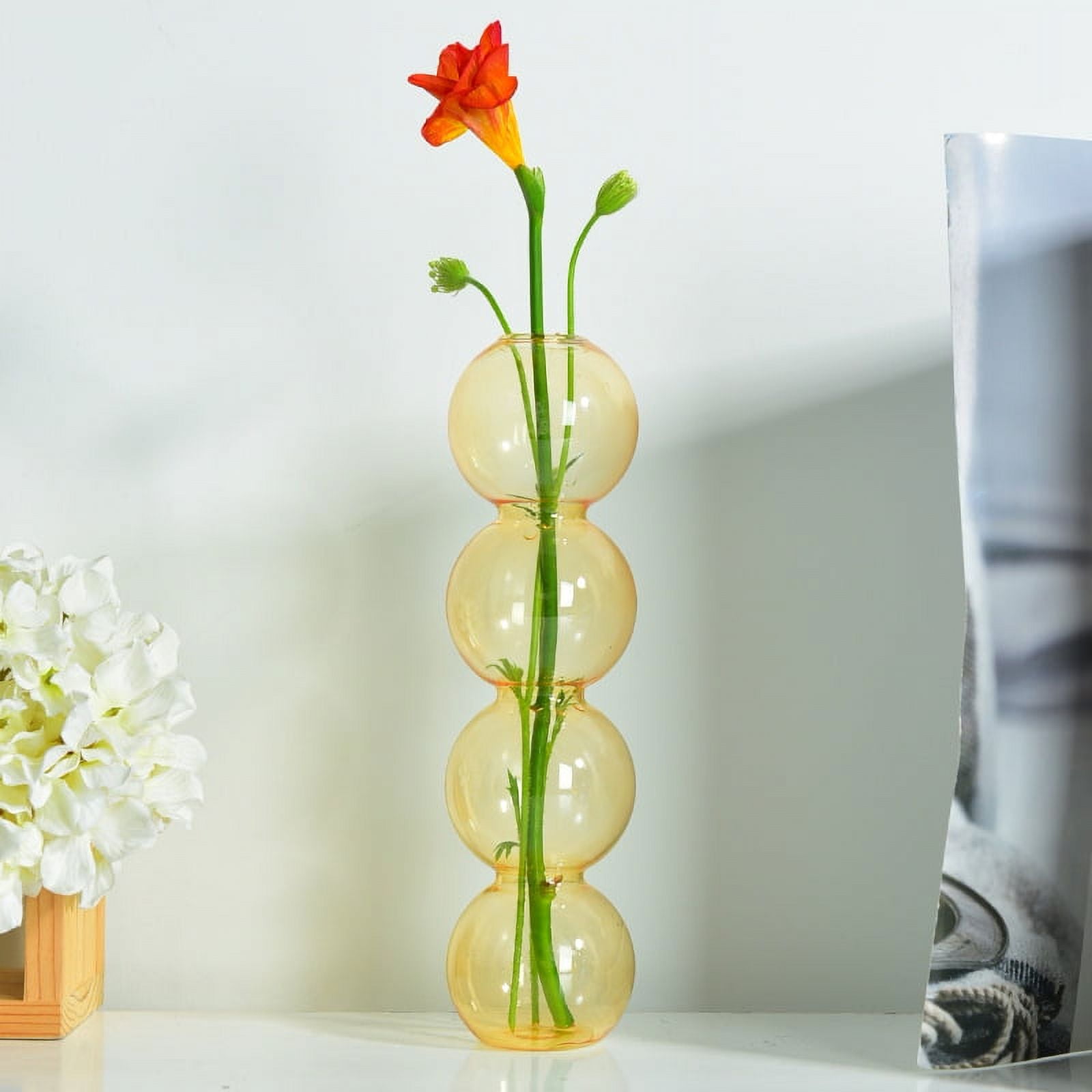Geometric glass vase Simple bubble glass Crafts Flower vase for