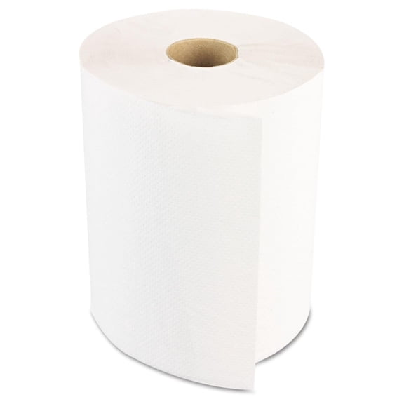 Boardwalk 6250 Hardwound Paper Towels, Nonperforated 1-Ply White, 350ft, 12 Rolls/carton
