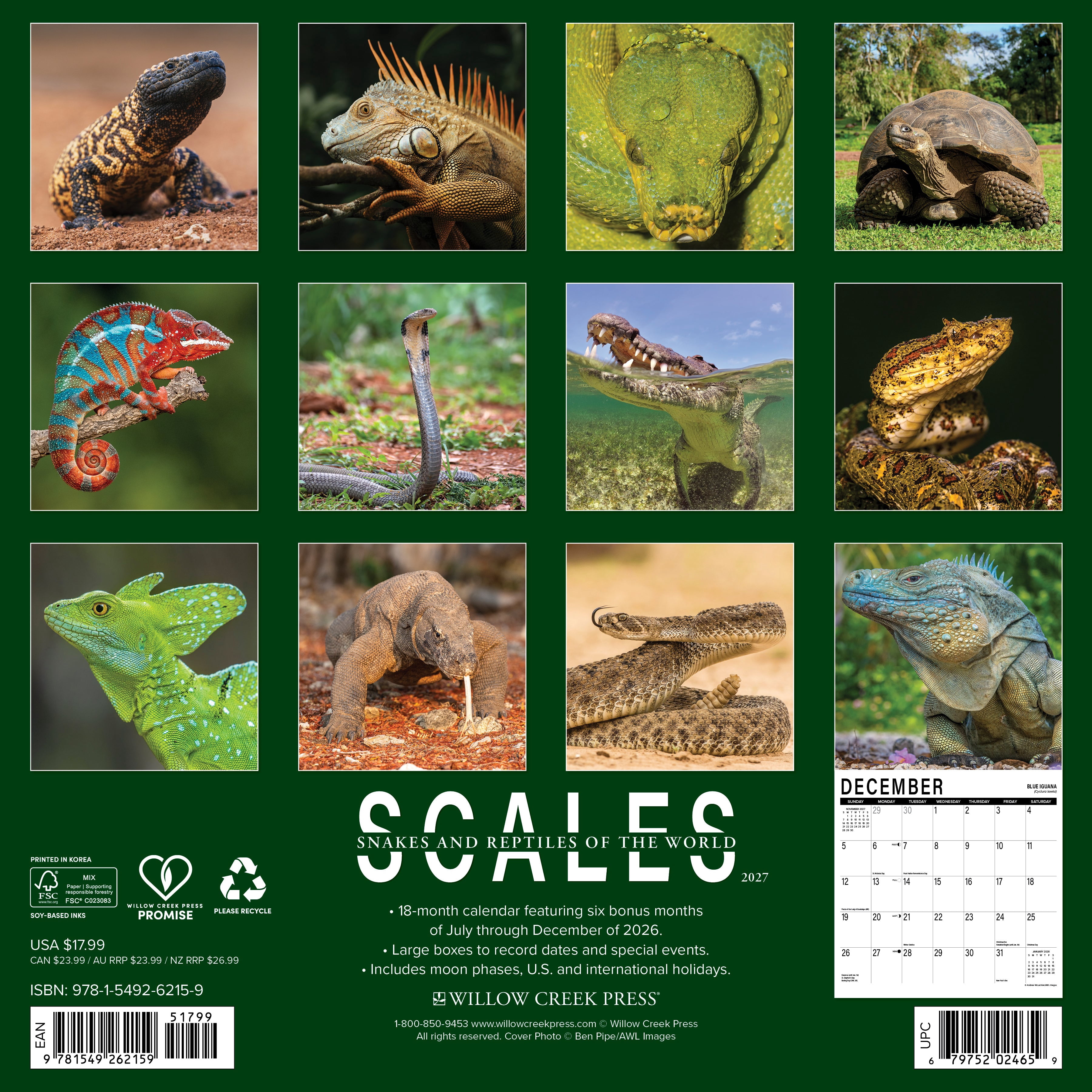 Willow Creek Press, Scales 2027 Wall Calendar