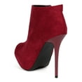 thumbnail image 3 of Qupid CH95 Women Suede Peep Toe Zipper Stiletto Ankle Bootie, 3 of 5