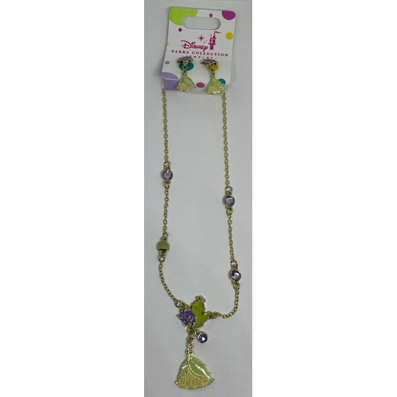 Disney Parks Collection Jewelry Tiana Earrings and Necklace Set New with Tag