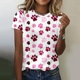 thumbnail image 2 of Liamobondopolis - Camiseta con estampado de pata para mujer, camisetas de manga corta con estampado de pata para mamá de perro, 2 of 5