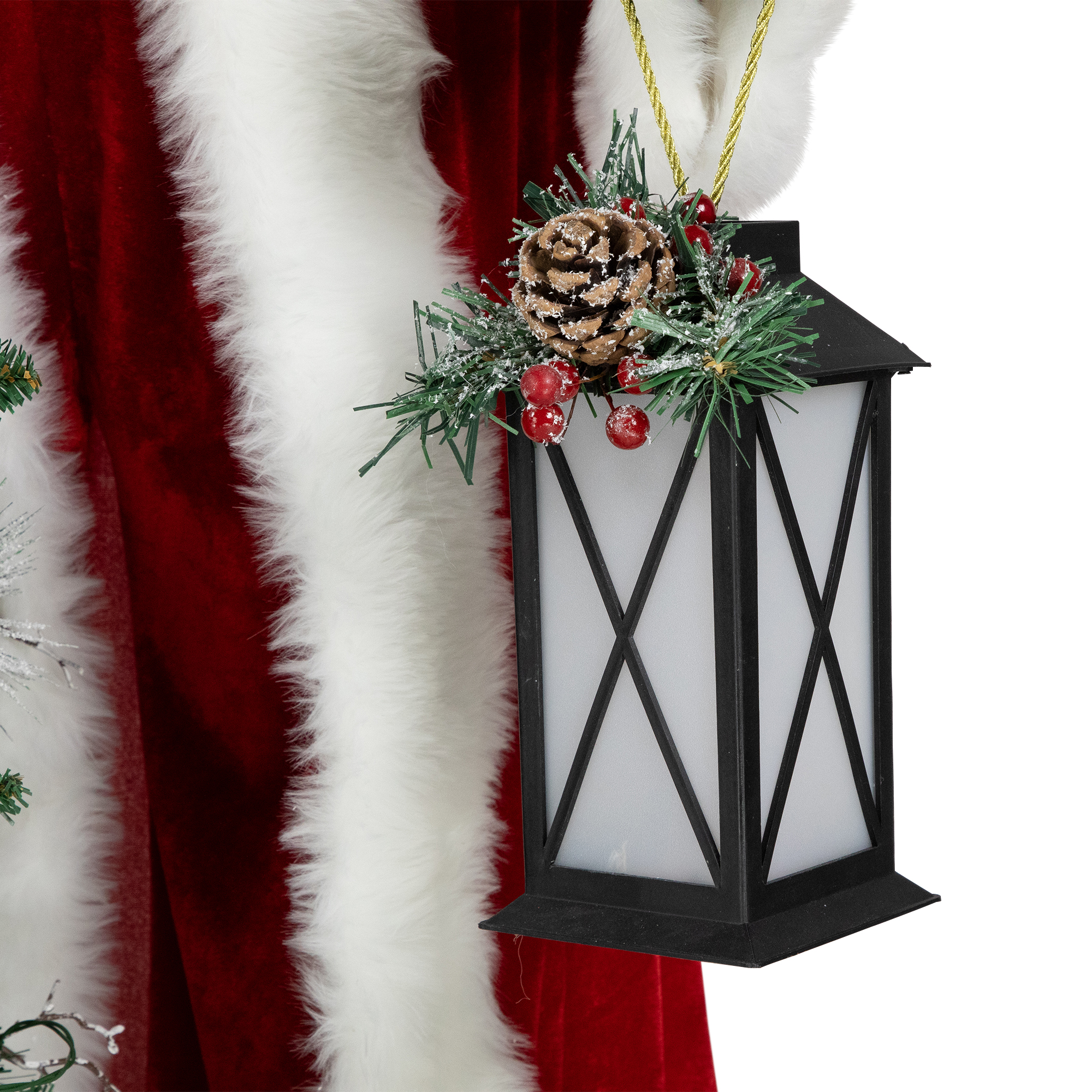 Pre-lit Life Sized Santa Claus with Polar Bear and Tree Christmas Decoration - 5.5'