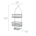 thumbnail image 2 of Acento 3-Tier Modern Hanging Shower Caddy, Non-Slip Neck & Suction Cups, No Drilling, Matte Satin, 2 of 12