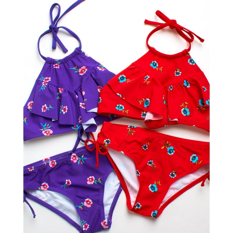 Kanu Surf Girls Bathing Suit 4 Piece UPF 50 Quick Dry Bikini Swimsuit 5 14