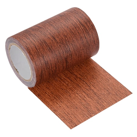 Uxcell Wood Grain Repair Tape 80mm x 4.57m Self Adhesive Wood Grain Colored Duct Tape Waterproof Repair Patch for Furniture Floor Scratch Fix Baseboards DIY Decor Wine Red