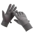 thumbnail image 3 of Dyfzdhu Men Women Non-slip Gloves Winter Plus Velvet Warm Riding Gloves With Buckle Grey, 3 of 4