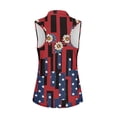 thumbnail image 2 of Whosucclay USA Flag Daisy Print Ladies Golf Sleeveless Athletic Tank Shirt Ladies Golf Shirts for Women, Casual Half Zip for Fitness Hiking Tennis, 2 of 8