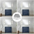 thumbnail image 5 of Lafarre 36 in W x 20 in D Navy Blue Bath Vanity, White Quartz Top and Rose Gold Faucet Set, 5 of 6