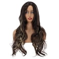 thumbnail image 2 of Party Wig Gradient Colors Sexy Curly Wigs Blonde Synthetic Mixed Hair Long wig, 2 of 8