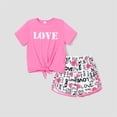 thumbnail image 6 of PatPat Girls 2 Pieces Outfits Love Heart Graphic T-Shirt and Athletic Shorts Set Sizes 5-12, 6 of 6