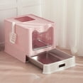 thumbnail image 1 of Large Cat Litter Box Enclosure, Drawer Type Cat Litter Tray, Stainless Steel Hooded Litter Box for Cat with Scoop, Odor Control and Privacy, Easy to Clean, Multi Cat Household, 1 of 7