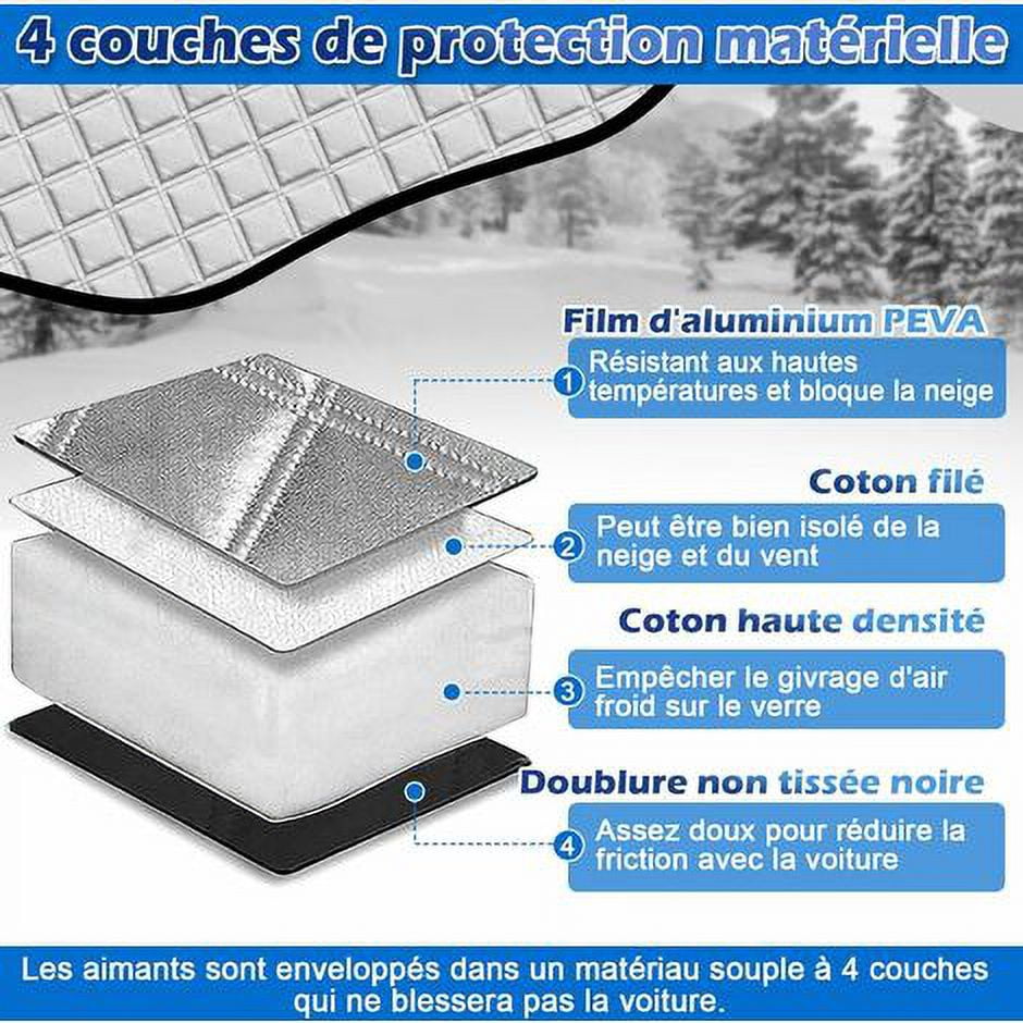 Couverture Pare-brise Universelle 215x125 Cm - Protection Anti-gel, Neige, UV - Avec Sangles Et étui Pliable - 11