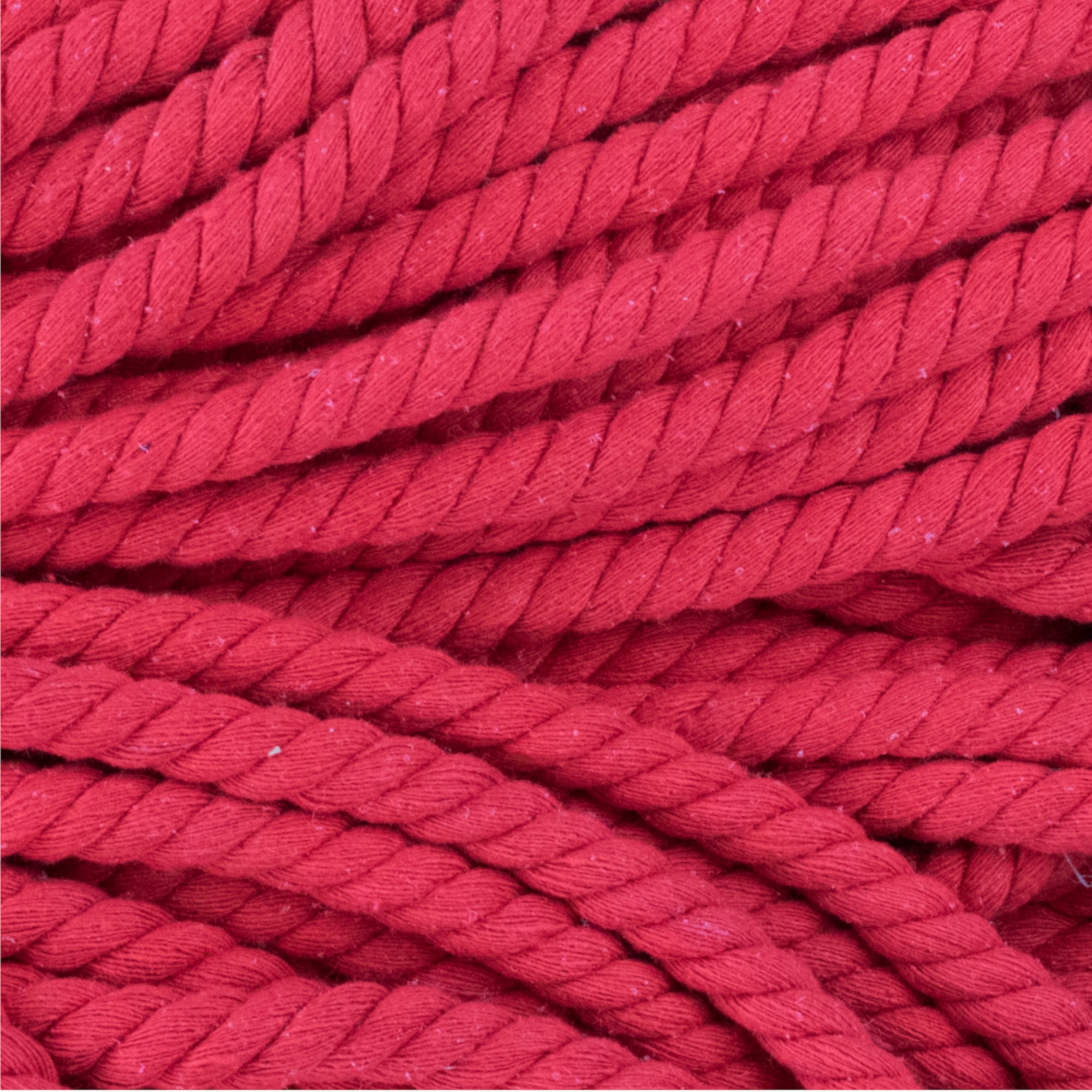 WCP 1/2 Inch Thick Super Soft Artisan Decorative Twisted 100% Cotton Rope - Red
