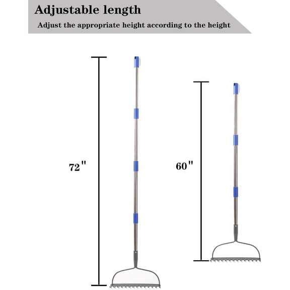 PYYAN-72inch Bow Rake Heavy Dutyfor lawns Raker to Gather Fallen Leaves, WeedsStrong Hold When Working – Rust-Free