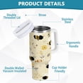 thumbnail image 4 of 30 oz Insulated Stainless Steel Tumbler Double Wall Stainless Steel Tumbler with 2-Way Drinking Cute Bees and Honeycomb Pattern, 4 of 9
