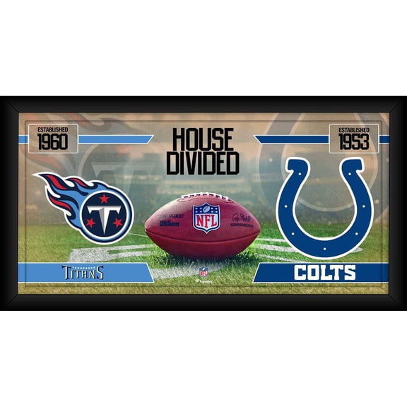 Tennessee Titans vs. Indianapolis Colts Framed 10" x 20" House Divided Football Collage