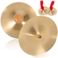 thumbnail image 1 of 2 Pairs Finger Cymbals Belly Dance Finger Cymbals with Wooden Handles Percussion Musical Instrument for Dancer Party, 1 of 9