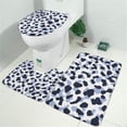 thumbnail image 2 of Blue and Dark Blue Leopard Pattern Bathroom Rugs Sets 3 Piece,Toilet Cover Set,Absorbent Non Slip Bathroom Mats Sets with U-Shaped Contour Rug Toilet Rug Set, 2 of 5
