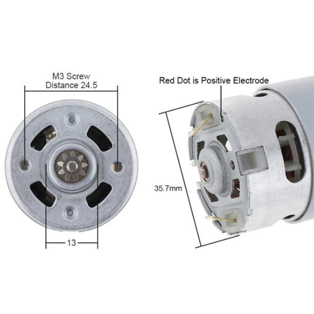 ChgImposs Moteur DC RS550 21V 19500 RPM avec deux vitesses 12 dents et boîte de vitesses à couple élevé pour perceuse électrique/tournevis ChgImposs Moteur DC RS550 21V 19500 RPM avec deux vitesses 12 dents et boîte de vitesses à couple élevé pour perceuse électrique/tournevis
