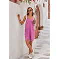 thumbnail image 3 of XCHQRTI Women Casual Jumpsuit Spaghetti Strap Overalls with Pockets Loose Sleeveless Rompers, 3 of 8