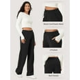 thumbnail image 6 of TEMOFON Women's Wide Leg Sweatpants with Pockets High Waisted Lounge Pants Casual Drawstring Athletic Joggers, 6 of 7