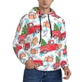 thumbnail image 2 of Lsque Watercolor Red Truck And Fir Tree Pattern Casual Men's Hoodie,Hooded Sweatshirt with Kangaroo Pocket,Pullover Hoodie-Small, 2 of 7